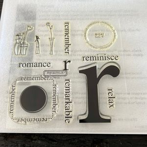 Close to my heart my acrylix stamp set-Solo “R”. Never used!
